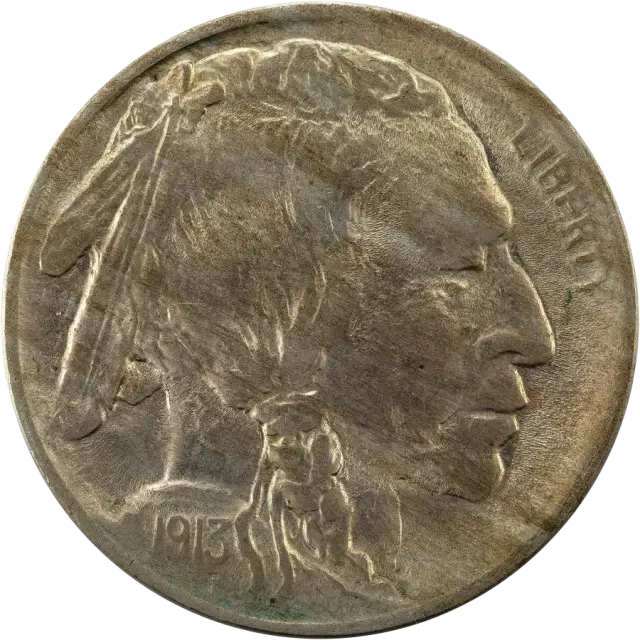 Buffalo nickel obverse: Native American portrait facing right