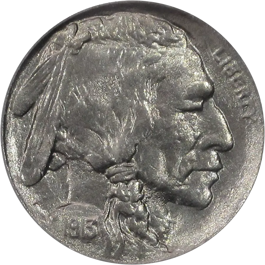 1913 Type 1 Buffalo nickel obverse, date 1913 visible