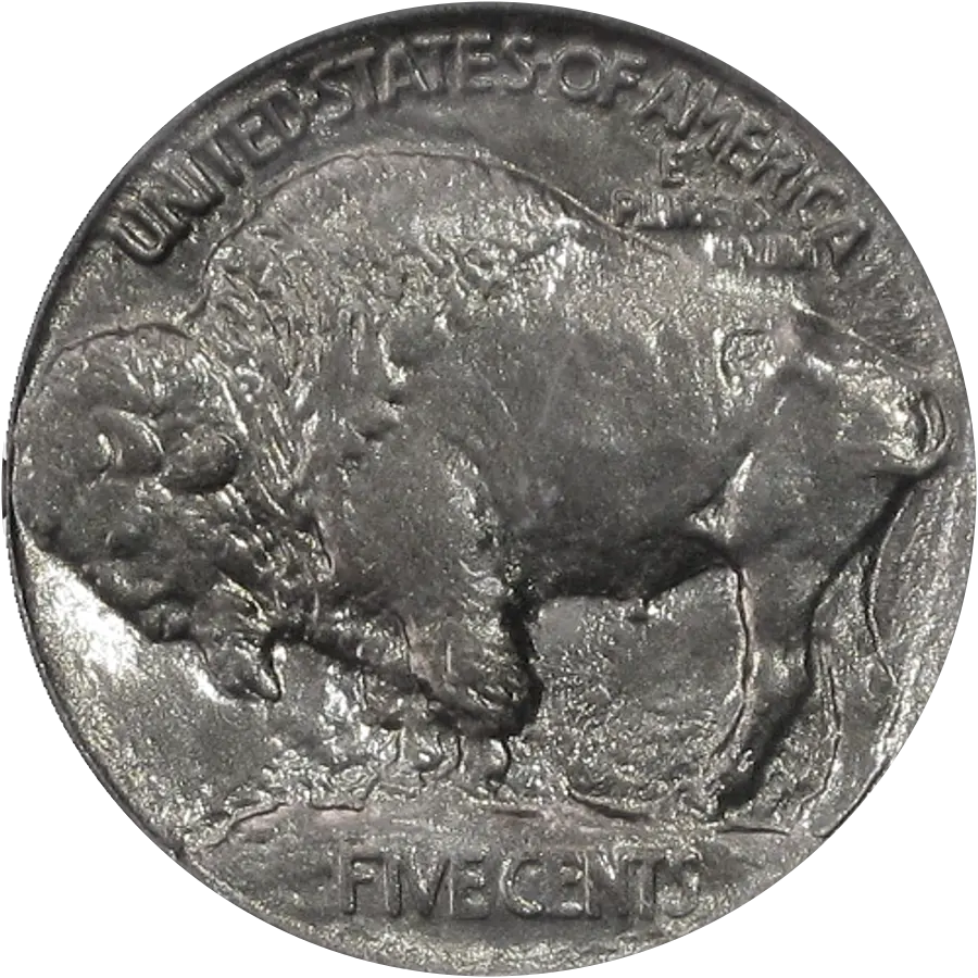 1913 Type 1 Buffalo nickel reverse: bison on a raised mound