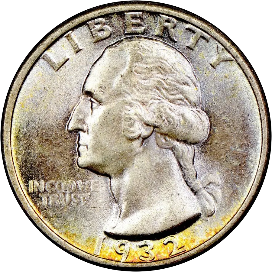 1932 Washington quarter obverse, date 1932 visible