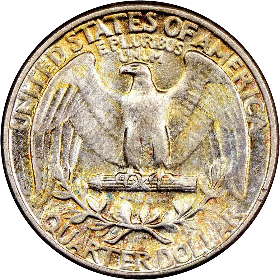 1932 Washington quarter reverse: eagle above arrows and olive branches