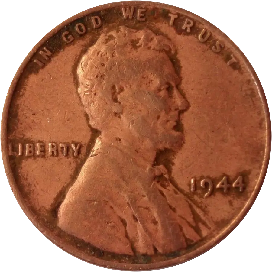 1944 Lincoln wheat cent obverse, date 1944 visible