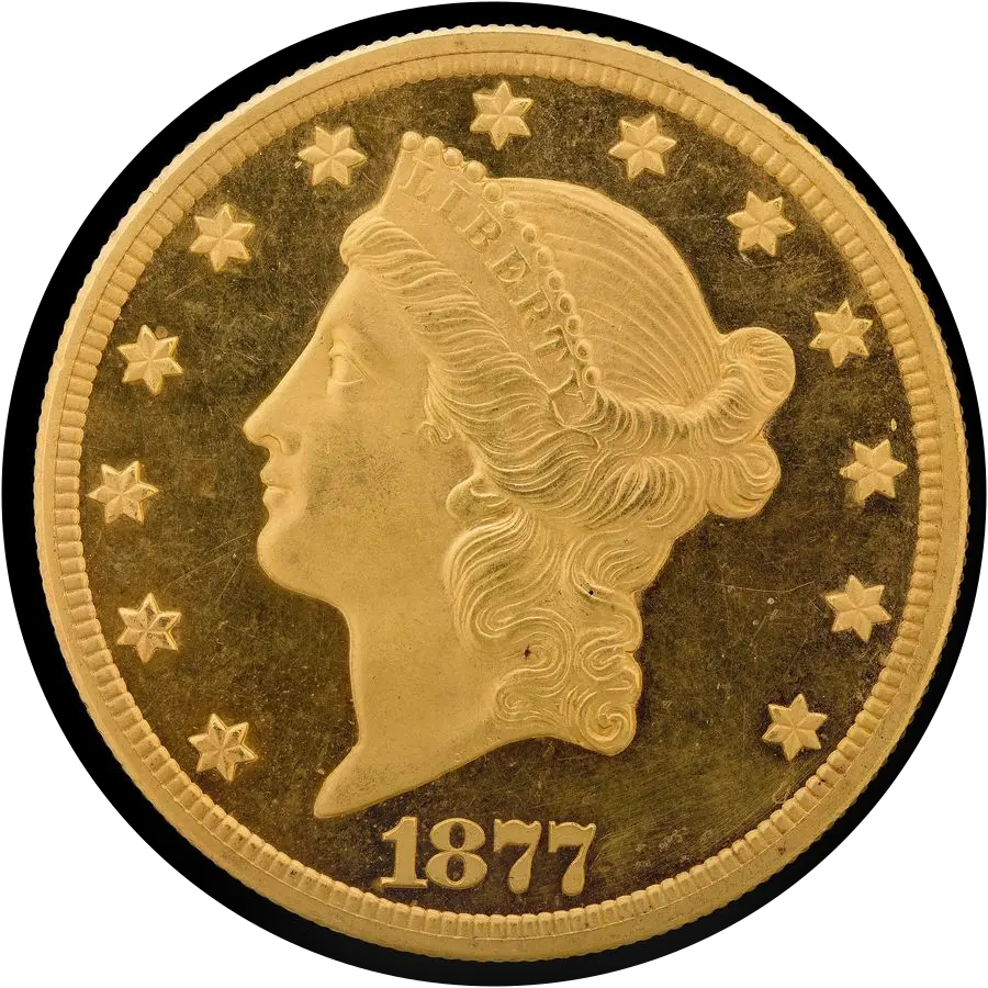 Liberty Head double eagle obverse: coronet Liberty head facing left
