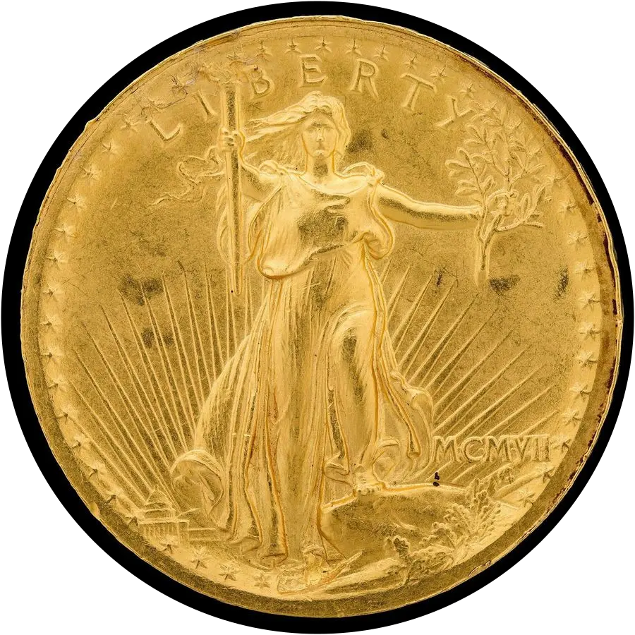 1907 High Relief Saint-Gaudens double eagle obverse with the Roman numeral date