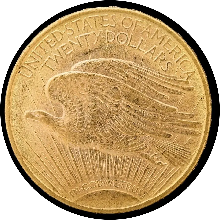 Saint-Gaudens double eagle reverse with IN GOD WE TRUST