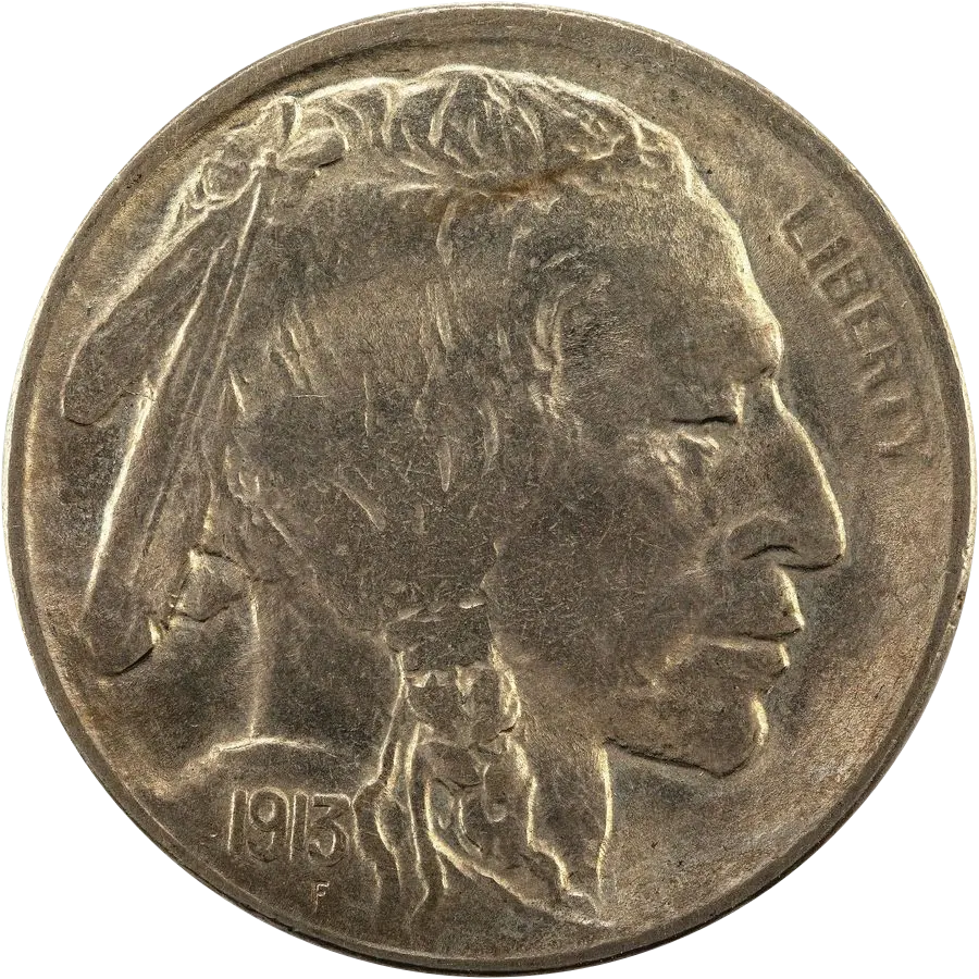 Buffalo nickel Type 2 obverse: Native American portrait facing right